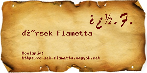 Érsek Fiametta névjegykártya